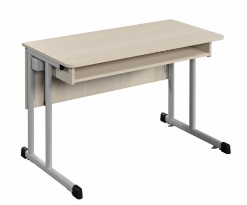 Стіл учнівський лабораторний 2-місний на плоскоовальній трубі, стільниця покрита пластиком HPL, БРІК